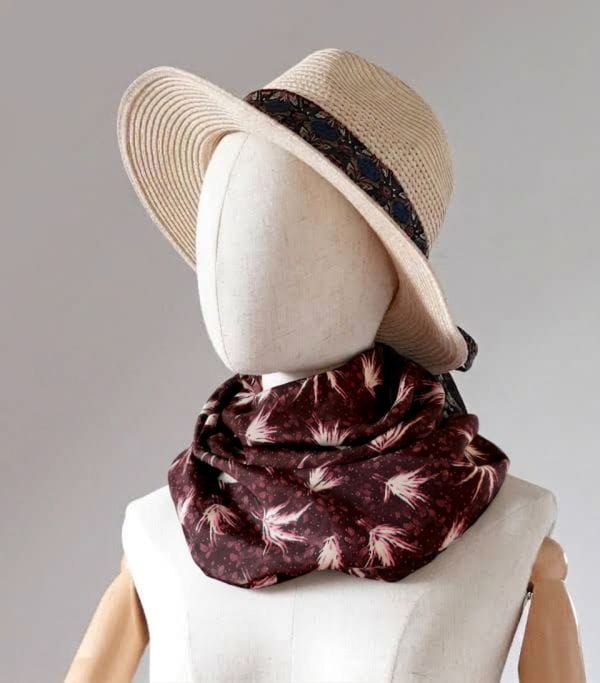 092 foulard soie Erable rose ERMSP Foulard en soie erable rose