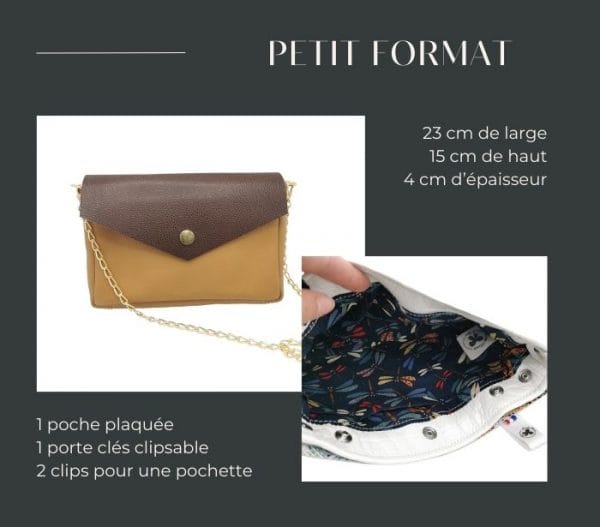 sac en cuir à rabats interchangeables