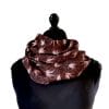 Echarpe Miss Sarah Erable rose ERMSP-092 rose 1 snood en soie motif feuille d'erable