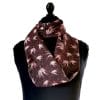 Echarpe Miss Sarah Erable rose ERMSP-092 rose 2 snood en soie motif feuille d'erable