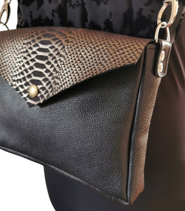 Sac en cuir à rabat interchangeable