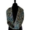 foulard en soie noir-jaune-vert