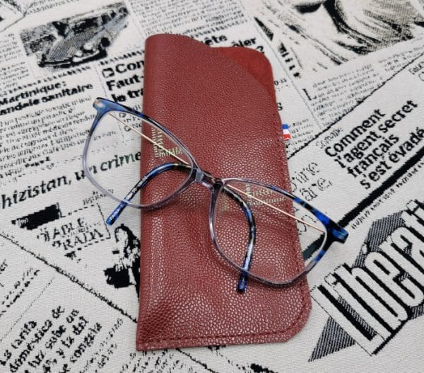 étui à lunettes homme en cuir