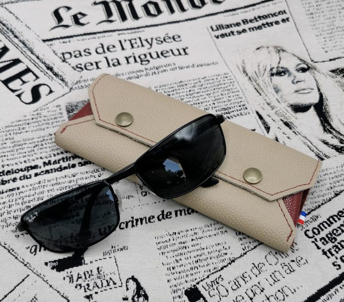 Etui lunettes Ernest beige-bordeaux 2 étui à lunettes homme en cuir