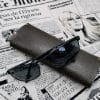 Etui lunettes Ernest choco-kaki clair 2 étui à lunettes homme en cuir