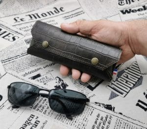 étui à lunettes homme en cuir