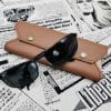 Etui lunettes Ernest marron tabac-beige 2 étui à lunettes homme en cuir