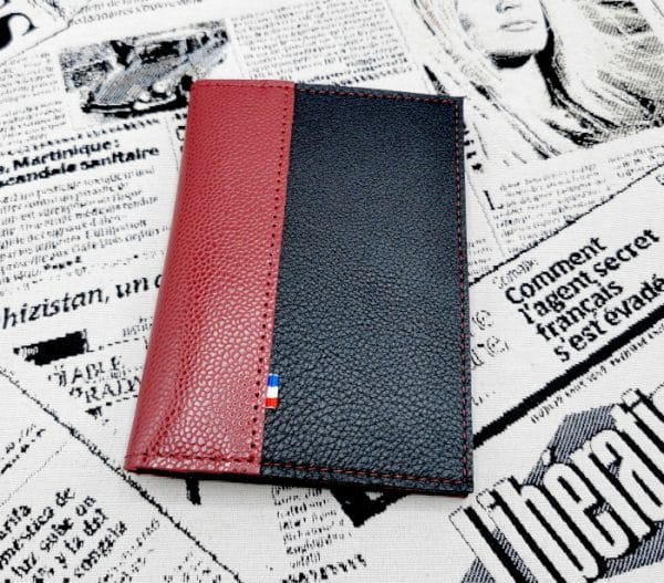 Portefeuille Virginia Boredeaux-noir grainé 1 portefeuille homme en cuir made in France