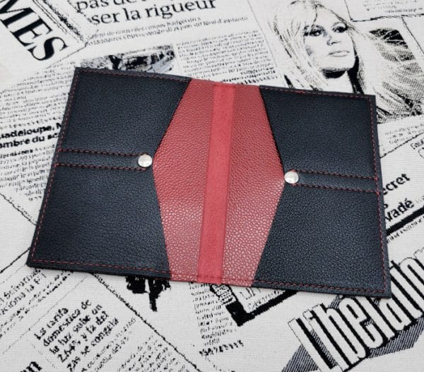 Portefeuille Virginia Boredeaux-noir grainé 2 portefeuille homme en cuir made in France