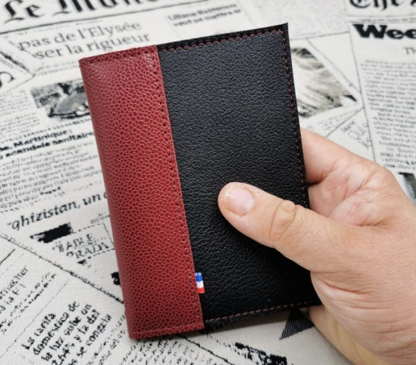 Portefeuille Virginia Boredeaux-noir grainé 4 portefeuille homme en cuir made in France