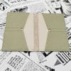 Portefeuille Virginia croco beige-kaki clair 2 portefeuille homme en cuir made in France