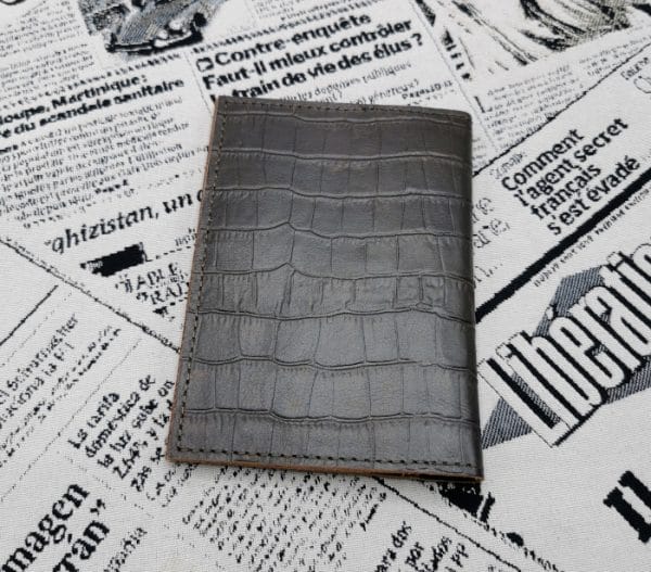 Portefeuille Virginia croco chocolat-marron tabac 4 portefeuille homme en cuir made in France