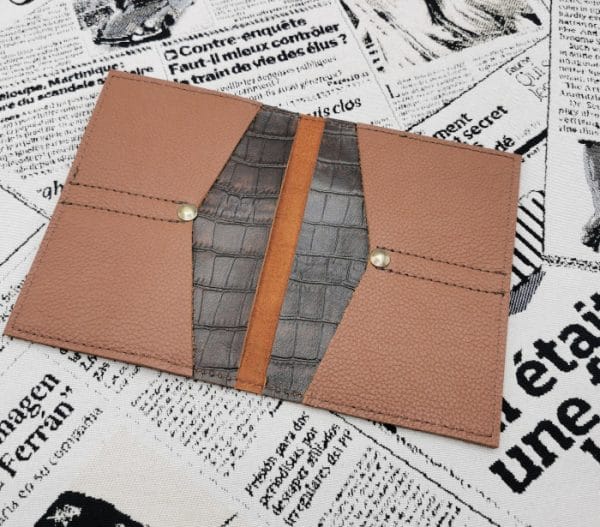 Portefeuille Virginia croco chocolat-marron tabac 5 portefeuille homme en cuir made in France