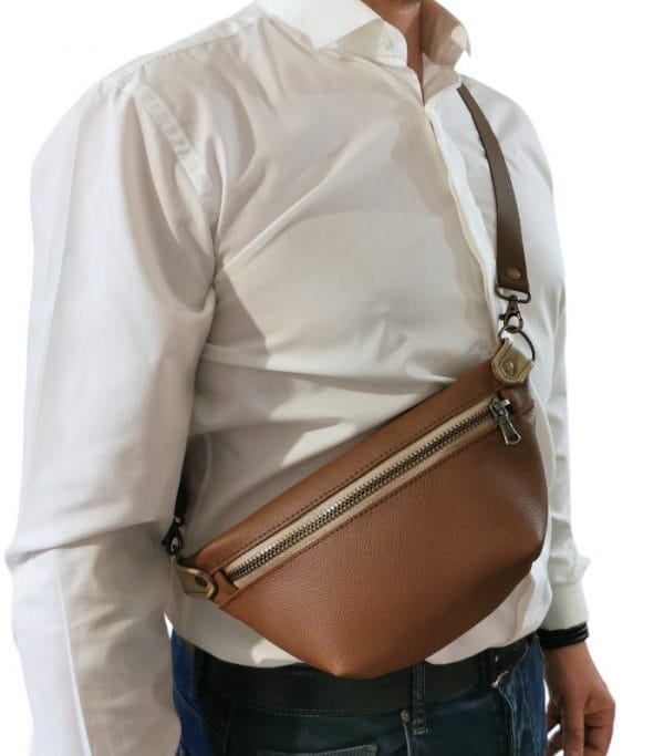 sac banane en cuir homme