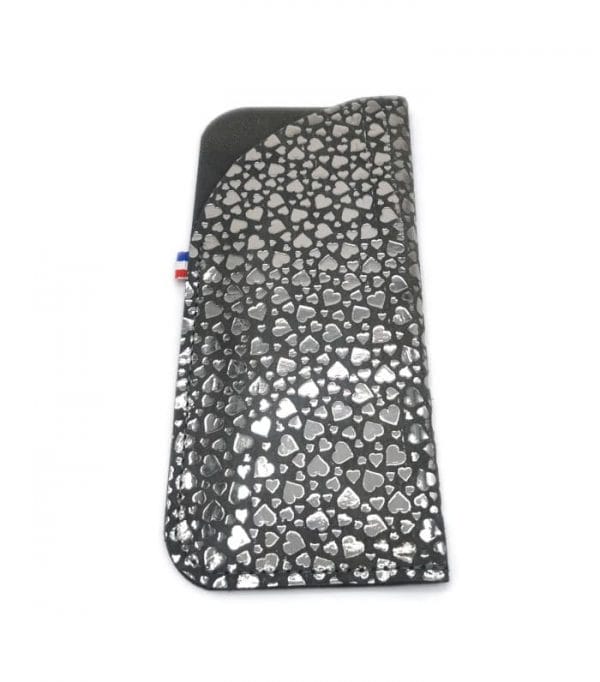 etui à lunettes Esther femme coeur gris etui lunettes cuir femme les petits noeuds de Lucie