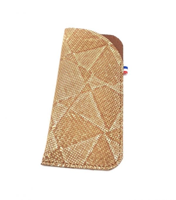 etui à lunettes Esther femme doré geométrique 2 etui lunettes cuir femme les petits noeuds de Lucie