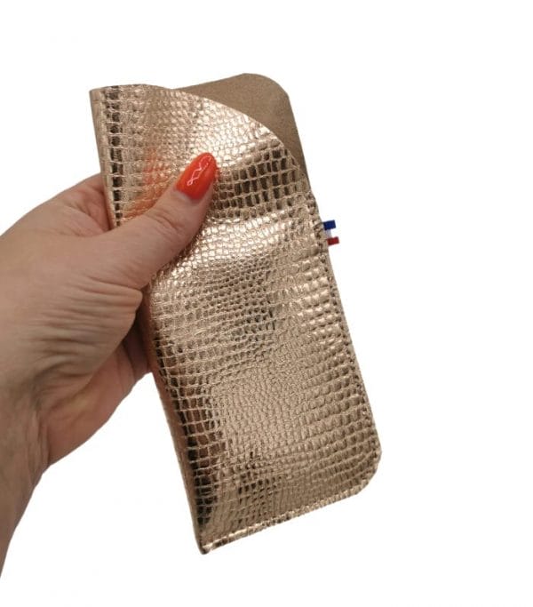 etui à lunettes Esther femme rose gold etui lunettes cuir femme les petits noeuds de Lucie