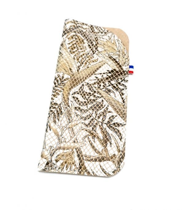 etui à lunettes Esther femme tropical sepia etui lunettes cuir femme les petits noeuds de Lucie