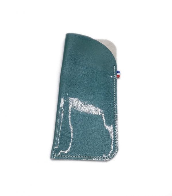 etui à lunettes Esther femme vert jade verni etui lunettes cuir femme les petits noeuds de Lucie