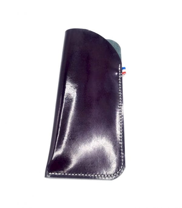etui à lunettes Esther femme violet verni etui lunettes cuir femme les petits noeuds de Lucie
