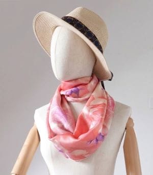 Foulard soie rose