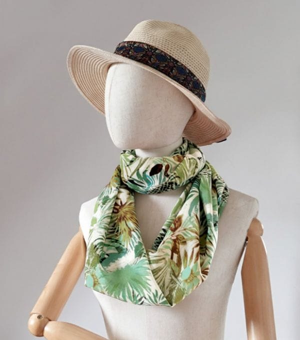 foulard soie vert