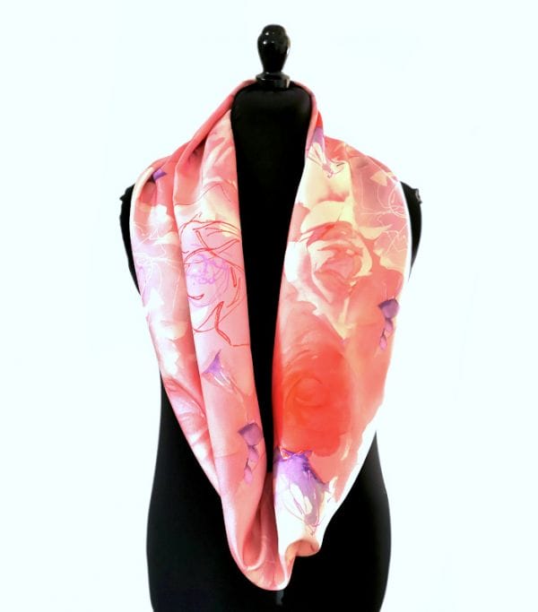 Echarpe Miss sarah d'ombres et fleurs ERMSHC-075 2 foulard soie tons roses