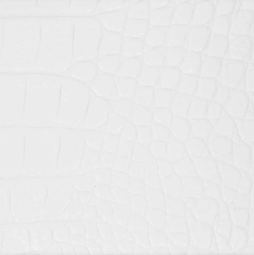 cuir cerf blanc embossé croco