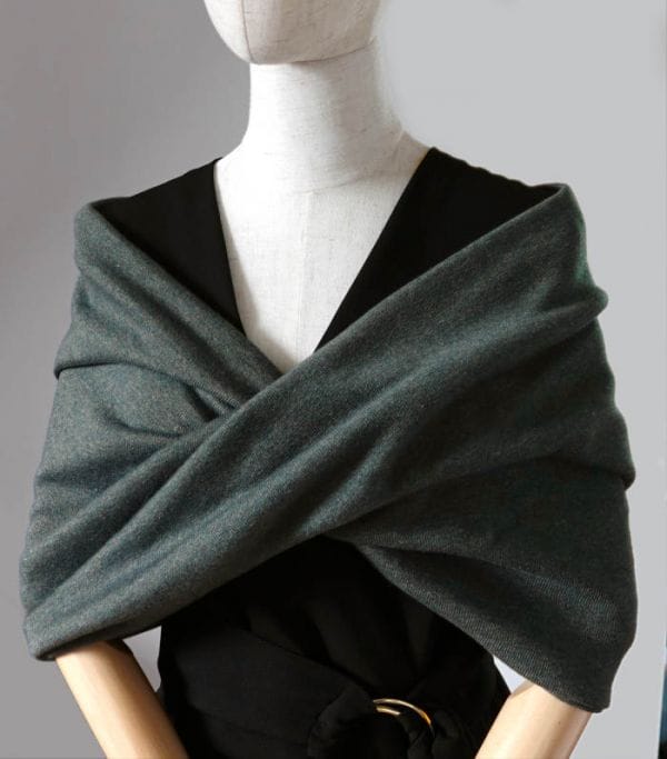 etole mariage chauffe épaules maille coton vert