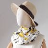 003 foulard soie ERMSP clin oeil - 2 foulard en soie jaune et blanc