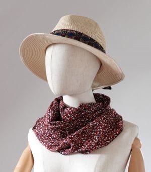 foulard soie femme rouge et noir