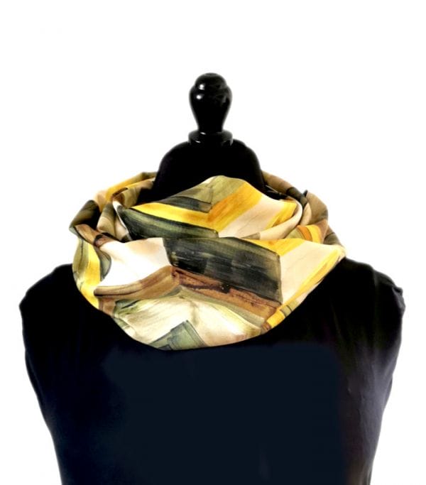 foulard en soie vert aquarelle made in France