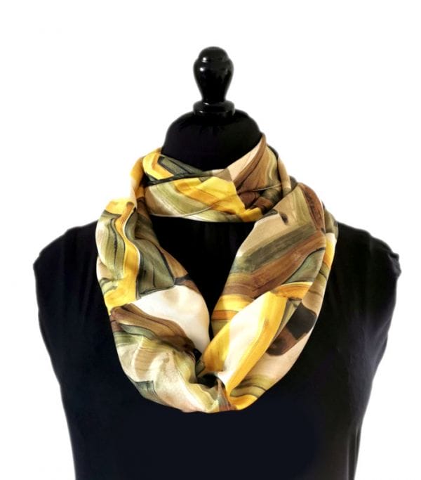 foulard en soie vert aquarelle made in France
