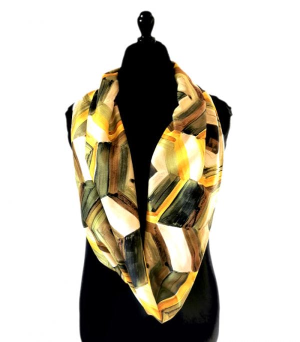 foulard en soie vert aquarelle made in France