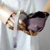 etui a lunettes souple en cuir parme