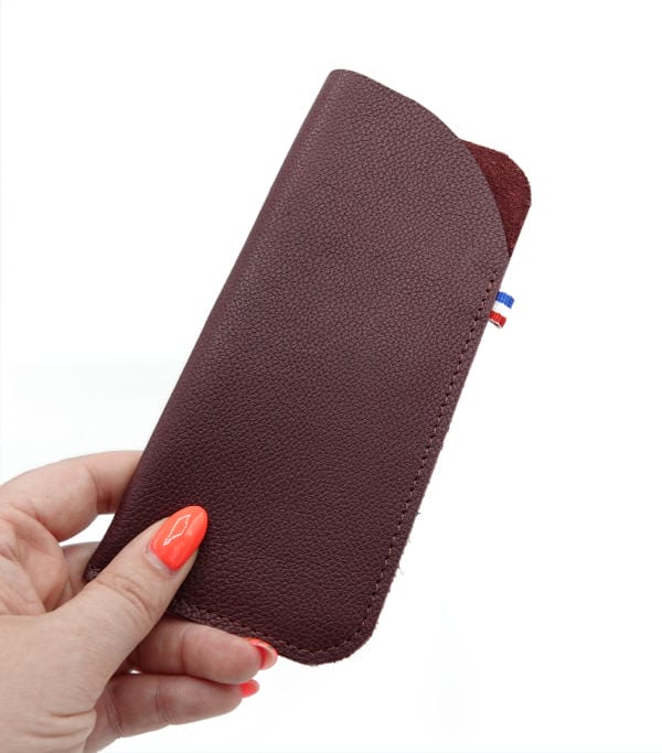 etui à lunettes Esther femme grainé bordeaux etui a lunettes cuir