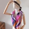 foulard en soie femme orange violet et rose