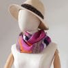 foulard en soie femme orange violet et rose