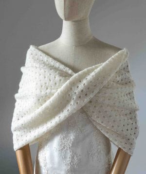 etole mariage maille ajourée ivoire etole mariage tricot