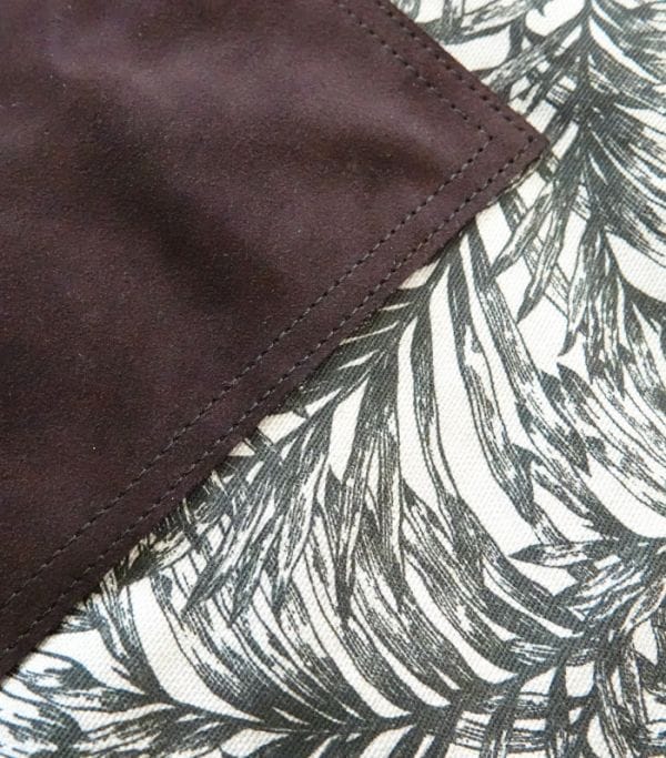 sac cabas cuir et toile feuillage violet