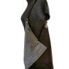 sac cabas laine et cuir marron chocolat