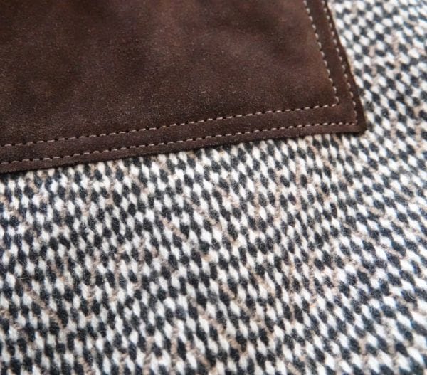 sac cabas laine et cuir marron chocolat