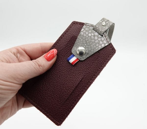etiquette bagage bordeaux foncé-gris 2 etiquette bagage en cuir