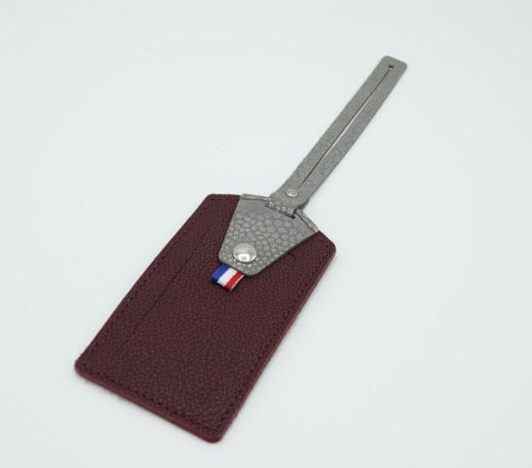 etiquette bagage bordeaux foncé-gris etiquette bagage en cuir