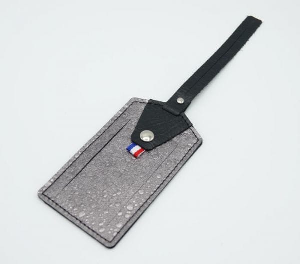 etiquette bagage gris parme bulle-noir etiquette bagage en cuir