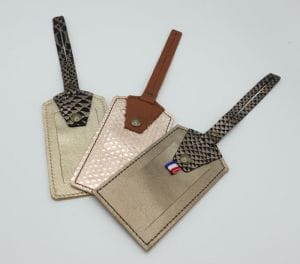 etiquette bagage en cuir