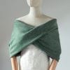 chauffe epaules vert viride 1 Etole de mariage HIVER - mailles douces chinées
