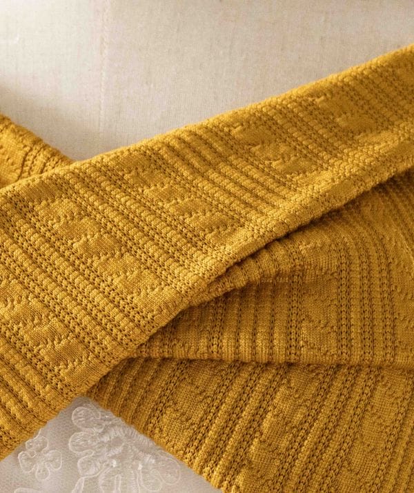 etole mariage tricot torsadé moudarde2_1 etole mariage moutarde