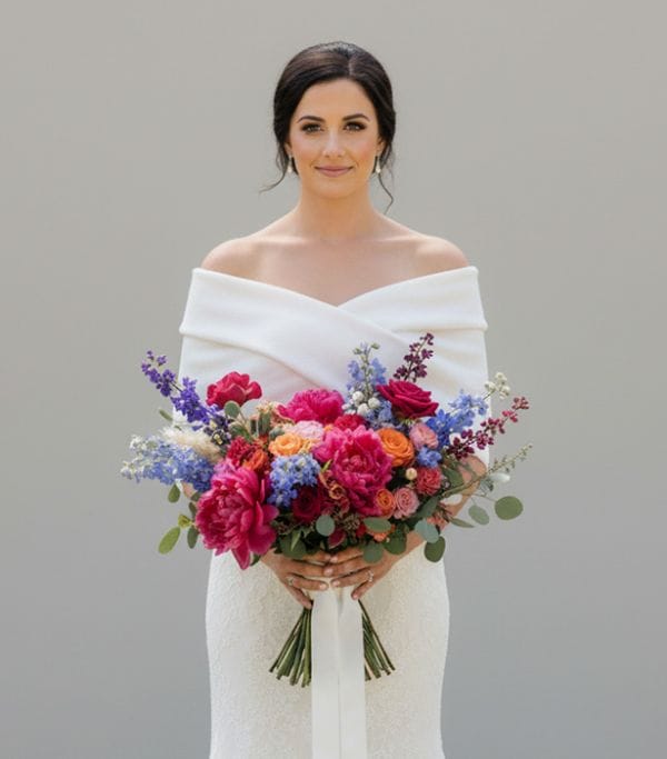 Chauffe épaules mariage HIVER en maille épaisse blanc cassé