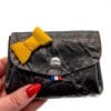 Alice noir froissé 1 porte-monnaie femme en cuir